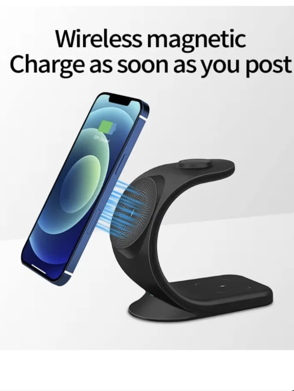 3-in-1 Magnetic Wireless Charger Stand - Brown